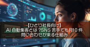 【ひとり社長向け】AI自動集客とは?SNS苦手でも月10件問い合わせが来る仕組み