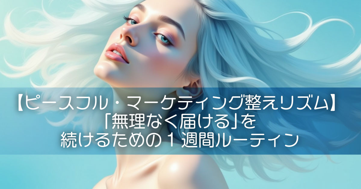 【ピースフル・マーケティング整えリズム】「無理なく届ける」を続けるための1週間ルーティン