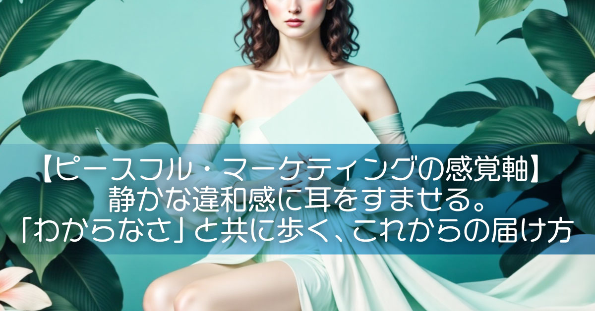 【ピースフル・マーケティングの感覚軸】静かな違和感に耳をすませる。「わからなさ」と共に歩く、これからの届け方