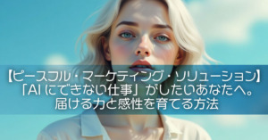 【ピースフル・マーケティング・ソリューション】「AIにできない仕事」がしたいあなたへ。届ける力と感性を育てる方法