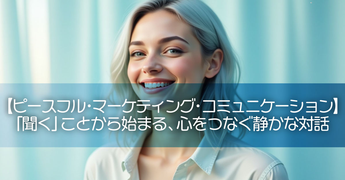 【ピースフル・マーケティング・コミュニケーション】 「聞く」ことから始まる、心をつなぐ静かな対話