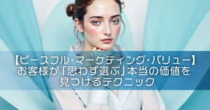 【ピースフル・マーケティング・バリュー】 お客様が「思わず選ぶ」本当の価値を見つけるテクニック