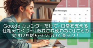 Googleカレンダーだけで、日常を支える仕組みづくり〜「あれこれ使わない」ことが、実はいちばんシンプルで楽チン！