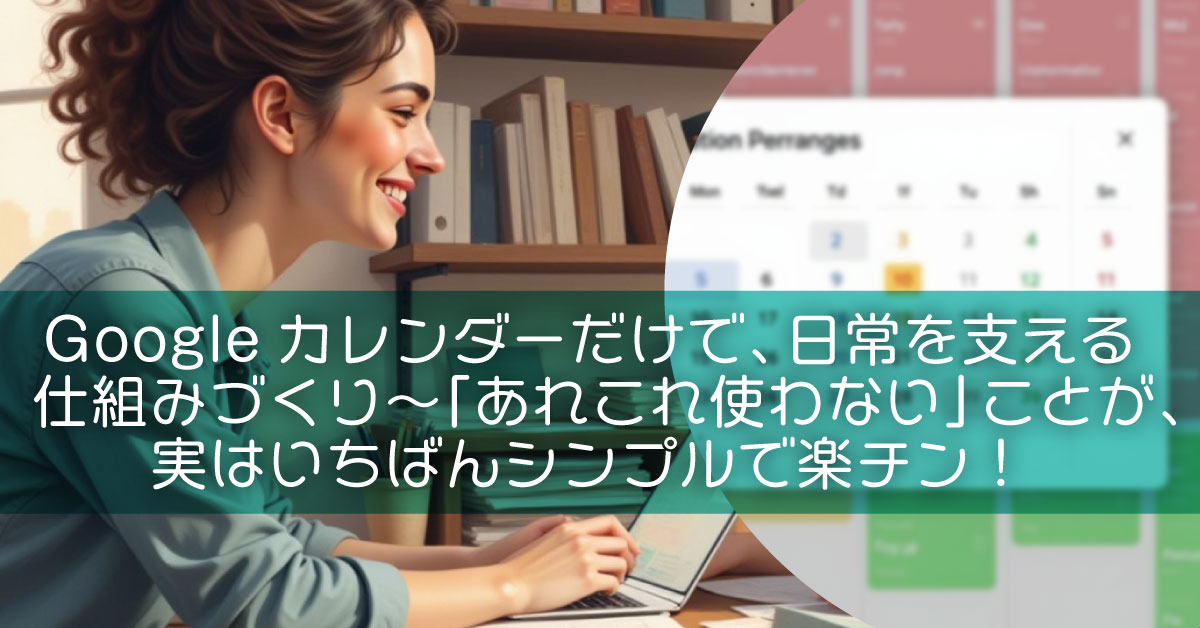 Googleカレンダーだけで、日常を支える仕組みづくり〜「あれこれ使わない」ことが、実はいちばんシンプルで楽チン！