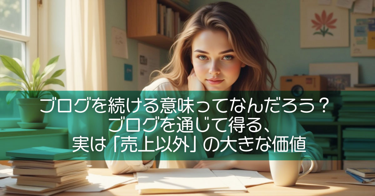 ブログを続ける意味ってなんだろう？ブログを通じて得る、実は「売上以外」の大きな価値