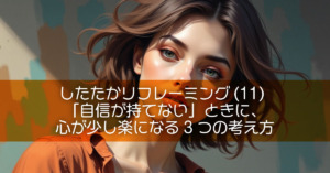 したたかリフレーミング(11)「自信が持てない」ときに、心が少し楽になる3つの考え方